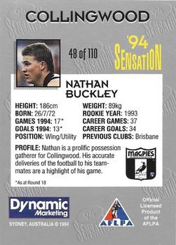 1994 AFL Sensation #48 Nathan Buckley Back